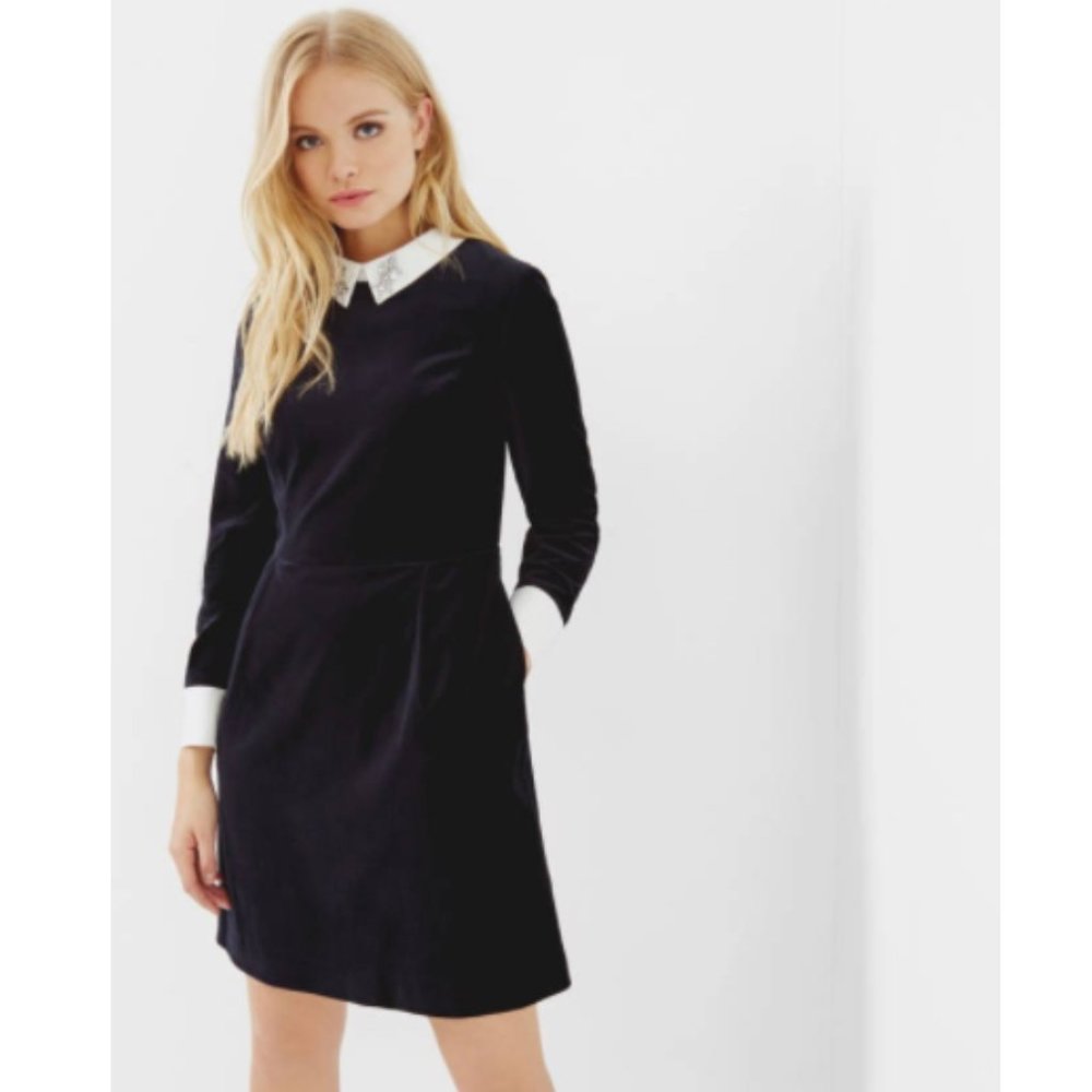Cheryl Embellished Velvet Cocktail Dress